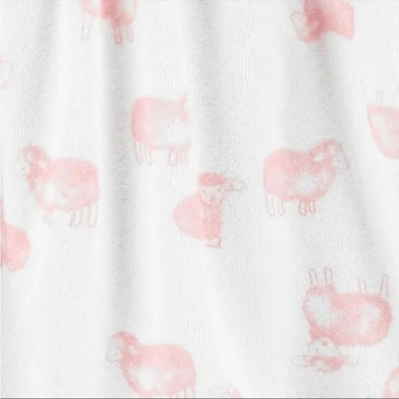NWOT Carter's Just One You Baby Sheep Bath Robe Pink 0-9 m - Picture 3 of 5